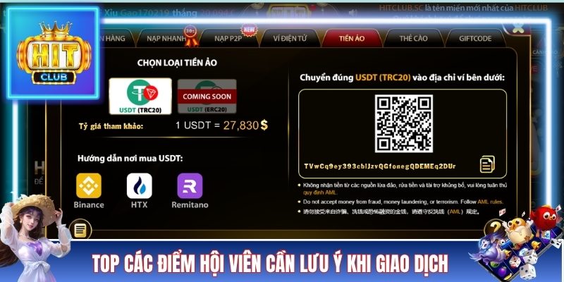 Top các điểm hội viên cần lưu ý khi giao dịch